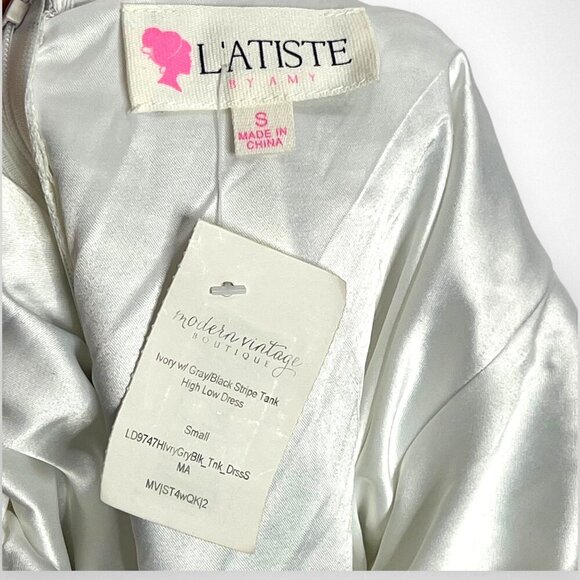 NWT L'ATISTE Striped Hi-Lo‎ Midi Summer Dress S - Picture 12 of 13